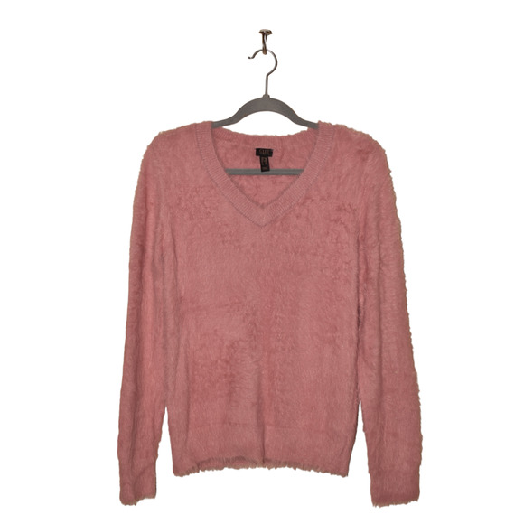 G.I.L.I. NEW $59 Long Sleeve V-Neck Eyelash Knit Sweater Pink XXS - Picture 1 of 5